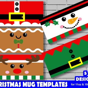 Christmas Mug Template, Sublimate Mug Designs, Christmas Mug Designs SVG, Sublimate Templates Instant Download, Christmas Mug Wrap PNG