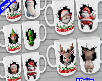 Christmas Mug Templates, Sublimation Mug Designs, Christmas Mug Designs PNG, Sublimation Templates Instant Download, Christmas Mug Wrap