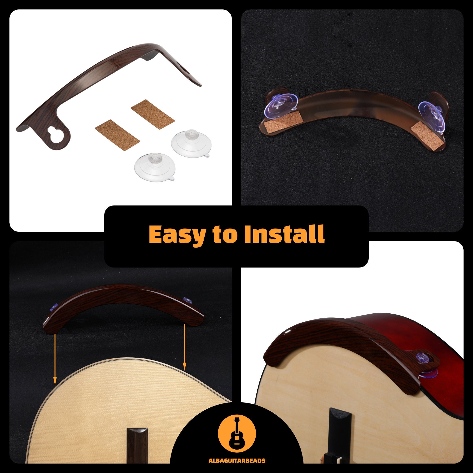 Classical Guitar Armrest, Acoustic, Flamenco Guitar Arm Rest Dark Brown