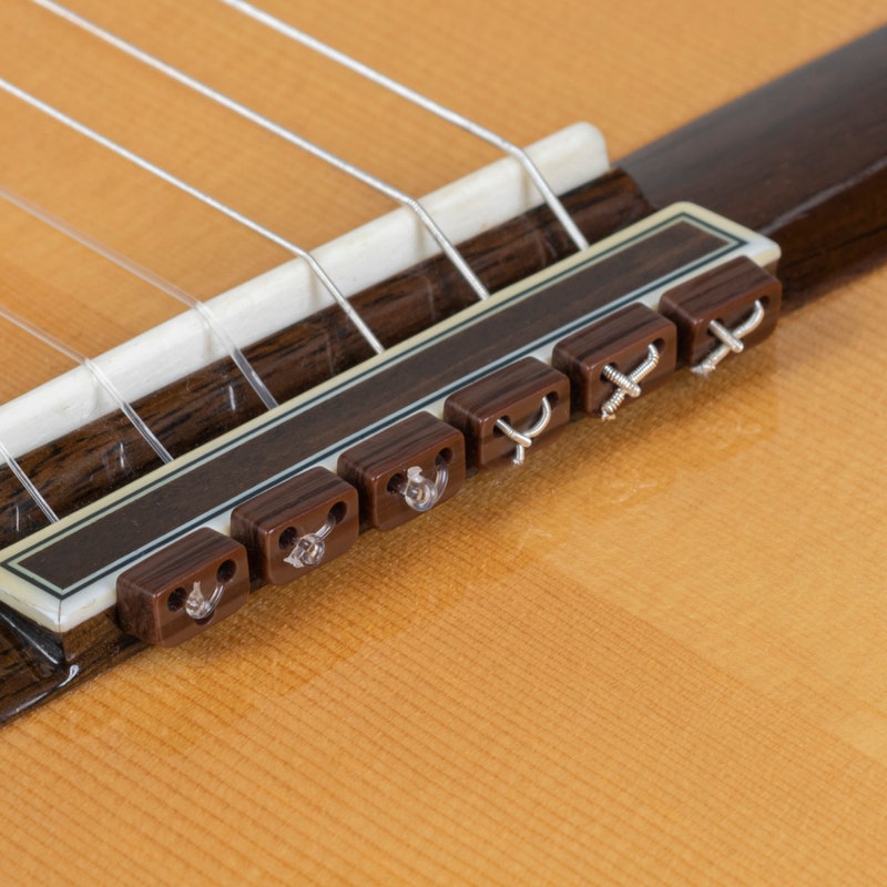 Beaded Guitar Strap in Polished Leather - Black main image 1