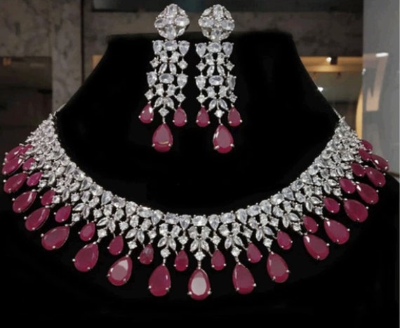 Pink Diamond Statement Necklace