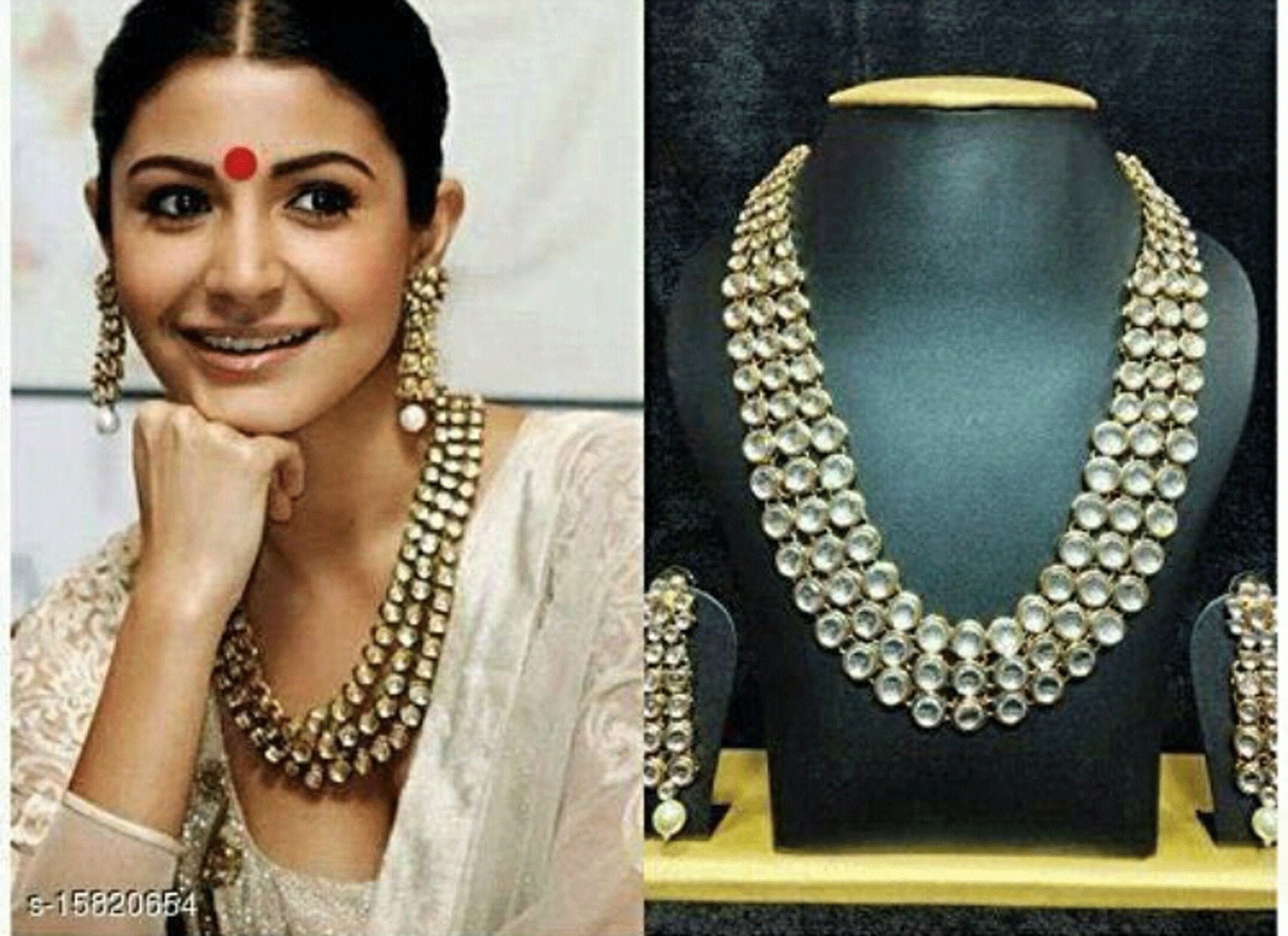 Traditional Handmade Kundan Necklace Set Wedding Jewelry Etsy