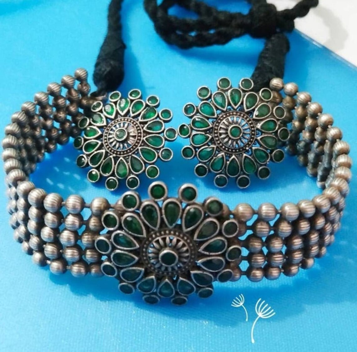 Oxidised Choker Set Boho Tribal Choker Set Handmade Indian Etsy