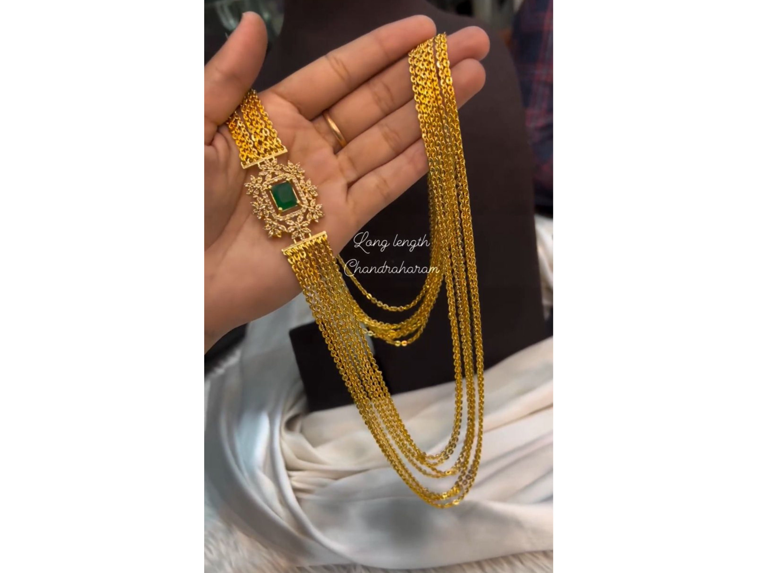 Long Chandra Haram Necklace Gold Necklace Cubic Zirconium Diamond Necklace Set Indian Jewelry Rani Haar Statement Jewelry Guttapusalu Etsy Canada