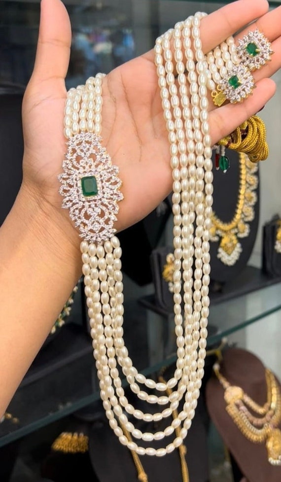 Pearl and hotsell kundan set