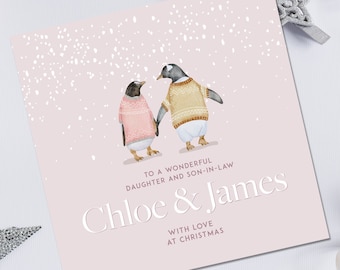 Christmas Card for a Couple, Personalised Christmas Card, Son and Daughter-in-law card, Daughter and Son-in-law card, Christmas gift