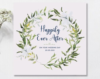 Carte de mariage, Carte de mariage personnalisée, Carte de mariage marié marié, carte de mariage pour le couple heureux, carte de mariage pastel