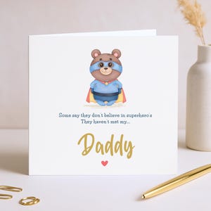 Tarjeta del Día del Padre para Papá / Regalo del Día del Padre / Tarjeta del Día del Padre de bebé, niños, niños, tarjeta del Día del Padre de superhéroe, tarjeta de cumpleaños de papá