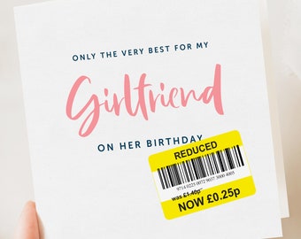 Tarjeta de cumpleaños / Tarjeta divertida para novia / Tarjeta divertida / Tarjeta divertida para el día de cumpleaños / Regalo de cumpleaños para novia / Tarjeta divertida / Tarjeta con descuento