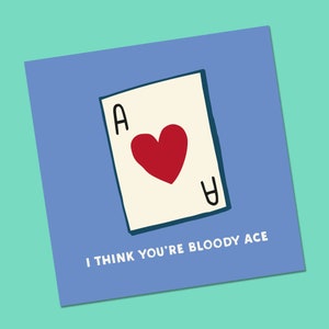 Je pense que you’re Ace Valentines Card, Funny Valentines Card Boyfriend, Funny Valentines Card Husband, Funny Valentines Card to him, Partner