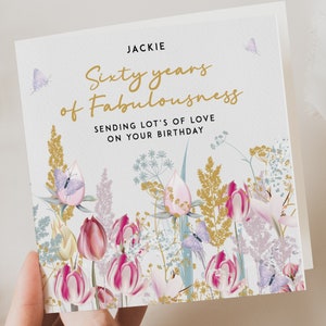 Biglietto di auguri personalizzato per il 60° compleanno della mamma, biglietto di auguri per il 60° compleanno della moglie, regalo per il 60° compleanno della sorella, amica