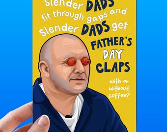Carte drôle de fête des pères, Bob Mortimer, carte de fête des pères, cartes de fête des pères des enfants, pour papa, chanson des gens minces, le dernier qui rit