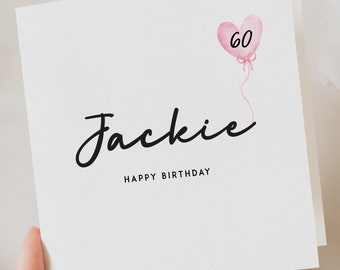 Personalised 60th Birthday Card For Mum, Happy Sixtieth Birthday Card, Wife 60th Birthday Card, 60th Birthday Gift For Sister, Friend