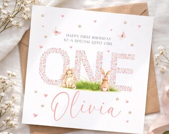 Biglietto Di Auguri Primo Compleanno Old English Co. – Fenicottero Rosa, Design Acquerello, Per Bambina O Bambino - 2