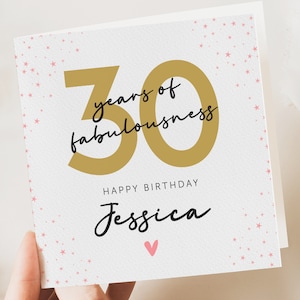 Carte d'anniversaire 30 ans, personnalisée, pour fille, 30 et fabuleuse carte d'anniversaire pour elle, cadeau d'anniversaire pour soeur, tout âge 21, 30, 40, 50 ans