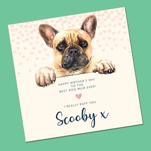 Maman chien, carte de fête des mères, personnalisée, cockerpoo, shih tzu, carte de fête des mères Frenchie, carte de maman chien, cadeau de fête des mères du chien