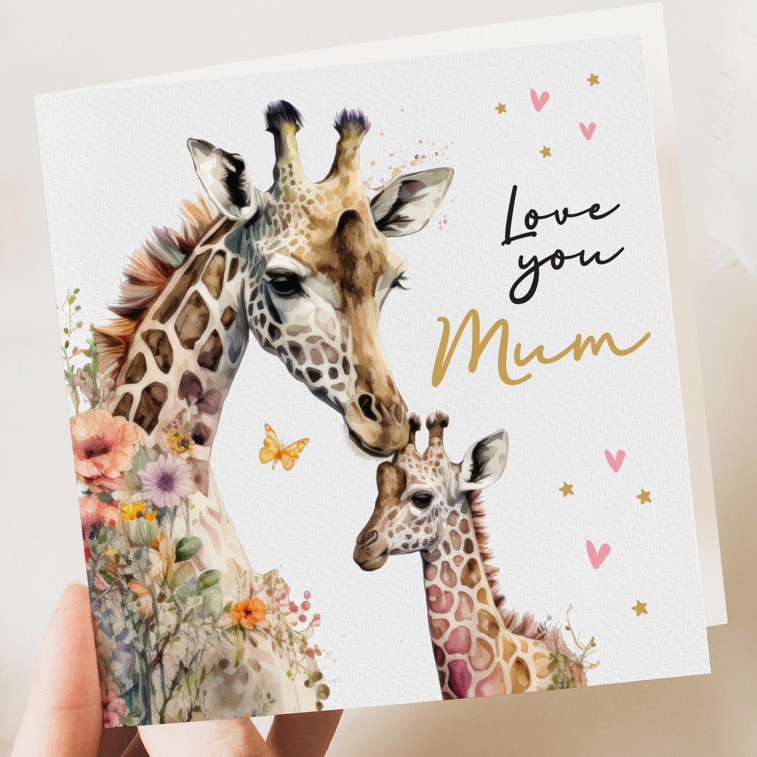 Mother's Day Card | Birthday Card | Giraffe Mothers Day Card | Mummy ...