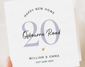 Tarjeta de nuevo hogar, Tarjeta de felicitación por inauguración de la casa, Hogar dulce hogar, Mudanza, Casa nueva, Día de la mudanza, Hogar personalizado, Tarjeta de nuevo hogar