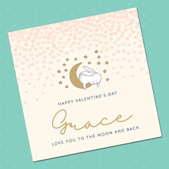 Biglietto Di San Valentino Umoristico 'Love You To The Moon And Back' - 14,5x14,5 Cm Con Busta Rossa