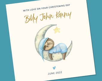 Personalised Christening Card, Christening Card, Baptism Card Customised Baby Card, Baby, Naming Card
