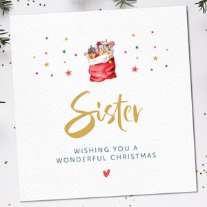Biglietto di Natale per sorella, Biglietto di Natale per sorella, Regalo di Natale per mamma, Biglietto di Natale per sorella, Regalo di Natale per sorella, Biglietto di Natale semplice per sorella