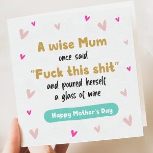 Lustige Muttertagskarte, Eine weise Mutter, Besondere Mutterkarte, Für Mutter, Muttertagsgeschenk für Mutter, Muttergeburtstagskarte, Für Sie, Mutter