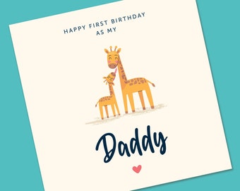 Tarjeta de primer cumpleaños para papá / Feliz primer cumpleaños para mi papá / Tarjeta de primer cumpleaños para papá / Tarjeta de cumpleaños para papá de bebé