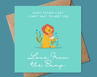 Fathers Day Card from the Bump, Fathers Day Card - Cute Fathers Day card,  Fathers Day Card from the Baby, First Fathers Day Card,