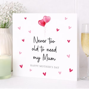 Mothers Day Card, Happy Mothers Day, Card For Mothers Day, Mothers Day Card, Personalised Mothers Day Card, Mothers Day Card-NTO Red hearts