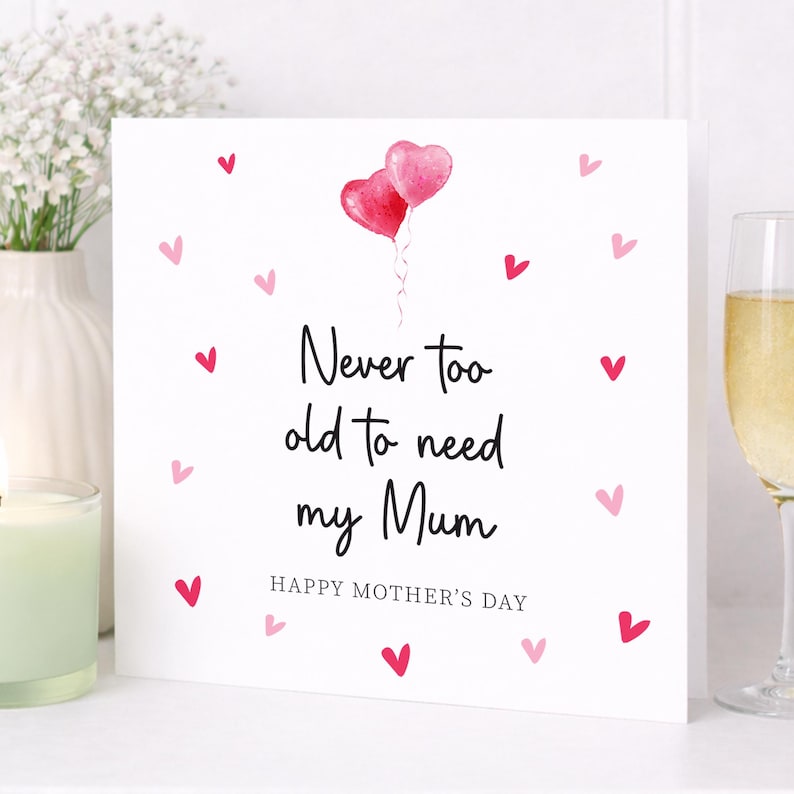 Mothers Day Card, Happy Mothers Day, Card For Mothers Day, Mothers Day Card, Personalised Mothers Day Card, Mothers Day Card-NTO Red hearts