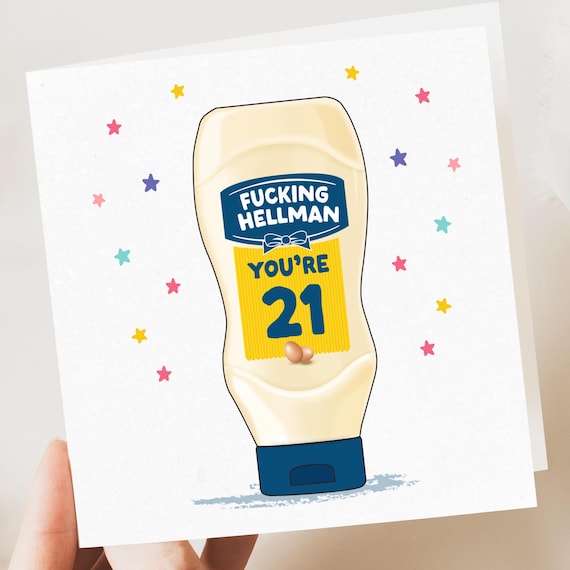 21st funny birthday card | Mayo, twenty one funny birthday card for him, her, funny, friend card, birthday card, silly card