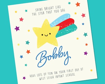 Tarjeta de primer día de cole, Vuelta al cole, Tarjeta de primer día de infantil, Tarjeta de primaria, Tarjeta de nuevo cole, Tarjeta personalizada de vuelta al cole