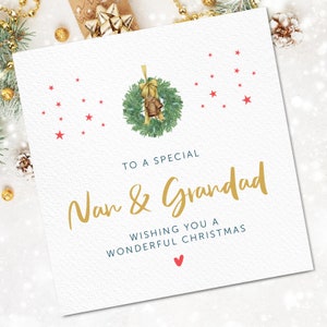 Tarjeta de Navidad para abuelos, tarjeta de Navidad de abuela y abuelo, regalo de Navidad de Nan y abuelo, tarjeta de Navidad de Nanna y Papa