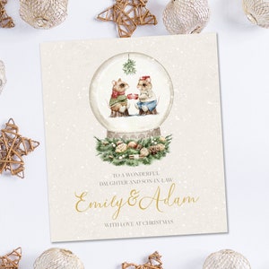 Weihnachtskarte für ein Paar, personalisierte Weihnachtskarte, Schwiegertochter-Karte, Tochter und Schwiegersohn-Karte, Weihnachtsgeschenk