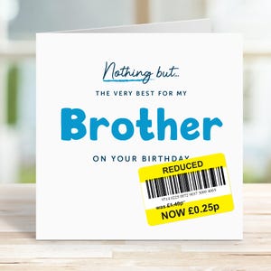 Tarjeta de cumpleaños / Tarjeta de cumpleaños divertida / Tarjeta divertida / Tarjeta de cumpleaños divertida / Regalo de cumpleaños para hermano / Tarjeta divertida / Tarjeta reducida