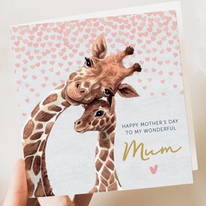 Mother's day card | mothers day card | giraffe mothers day card | mummy mothers day card | card from daughter | card for nana