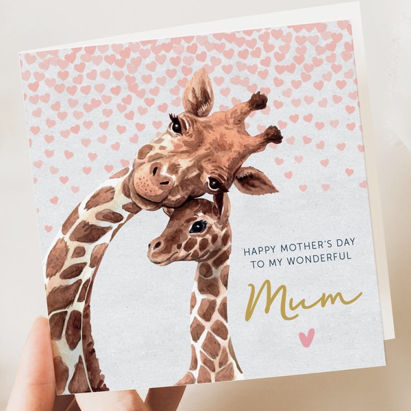 Mother's day card | mothers day card | giraffe mothers day card | mummy mothers day card | card from daughter | card for nana