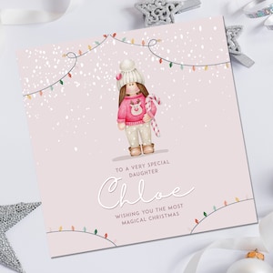 Mädchen Weihnachtskarte, Personalisierte Weihnachtskarte für Tochter, Tochter Weihnachtskarte, Nichte Weihnachtskarte, Enkelin Weihnachtskarte