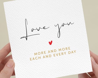 Love You More Valentines Day Card, Cute Funny Anniversary Card For Him, Love Heart Valentine Card For Boyfriend, Girlfriend