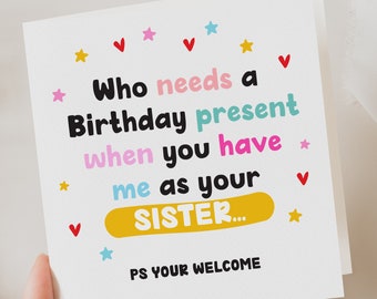 Birthday Card for Sister | Funny Birthday Card | Sister Funny Card | Fun Birthday Day Card | Birthday Day Gift Sister | Legend card