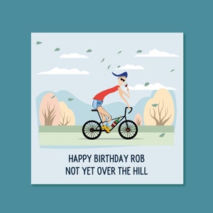 Carte d’anniversaire pour lui, Carte d’anniversaire personnalisée pour lui, Carte d’anniversaire drôle, Carte d’anniversaire de vélo