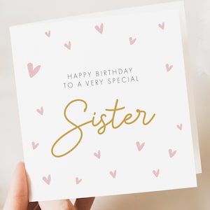 Tarjeta de cumpleaños para hermana, tarjeta de cumpleaños personalizada para hermana, regalo de cumpleaños para tía, para ella, linda tarjeta para hermana.