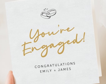 Tarjeta de compromiso, Tarjeta de compromiso personalizada, Tarjeta de felicitaciones personalizadas por su compromiso, Tarjeta de compromiso, En su compromiso