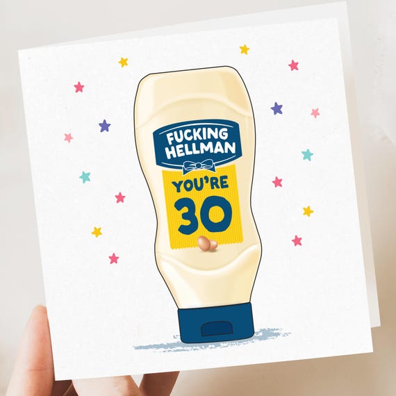 30th funny birthday card | Mayo, thirty funny birthday card for him, for her, funny, friend card, birthday card, silly card
