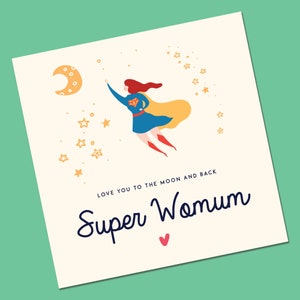Geburtstagskarte, Muttertagskarte, Super Mama Muttertagskarte, glückliche Mutter Tageskarte für Mama, Frau, personalisierte handgemachte Karte