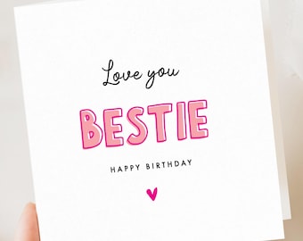 Geburtstag Bestie Karte, Freund Geburtstagsgeschenk, Beste Freund Geburtstagskarte, Lustig, Geburtstagskarte für Bestie, Freundin, für sie