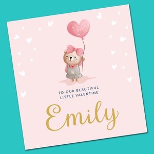 Tarjeta de San Valentín simple, Tarjeta de San Valentín para niña, Tarjeta de San Valentín para hija, Tarjeta de San Valentín para niños, Tarjeta de San Valentín para hija
