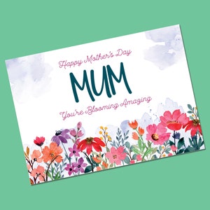 Muttertagskarte - Happy Mother's Day - Handgemachte Muttertagskarte. Muttertag Sonntag Floral. Blumen Mama, Mama, Mama, Mumie