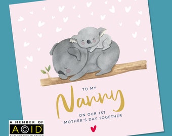 1st Mother's Day Card | Nanny, Grandma, Nana, Nan | First Mothers Day Card | Koala Mothers Day Card | Cute Mothers day card | Card