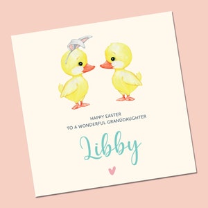 Cartão de Páscoa personalizado para meninas, cartão de coelhinho da Páscoa para meninas, cartão de Páscoa para filha, cartão de Páscoa para neta, sobrinha, prima